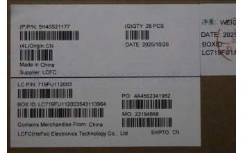 Lenovo 5H40S21177 HEATSINK Heatsink L 83LK GN20 TAISOL