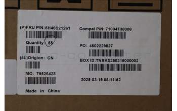 Lenovo 5H40S21261 Heatsink C 83KF FCN