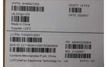 Lenovo 5H40S21353 HEATSINK Heatsink L83EY