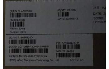 Lenovo 5H40S21369 HEATSINK HEATSINK L 83S0 GN21 AVC