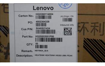 Lenovo 5H40S21434 HEATSINK HEATSINK H83S5 UMA PEAK