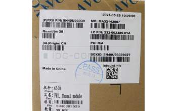 Lenovo 5H40U93039 HEATSINK A560 IRKL 27 DIS TM,AVC