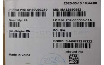 Lenovo 5H40U93219 HEATSINK 35W ARL_S UMA CM HS 2024 FRU