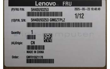 Lenovo 5H40U93253 HEATSINK G2 ultra 125W CPU cooler FXN