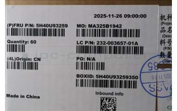 Lenovo 5H40U93259 HEATSINK V100q ADL-N 6W Heatsink