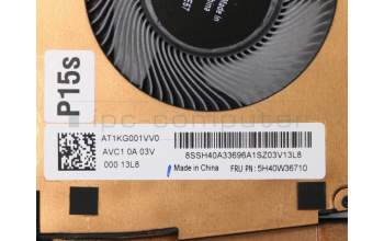 Lenovo HEATSINK CPU heatsink,w/fan,SWG P AVC para Lenovo ThinkPad P15s (20T4/20T5)