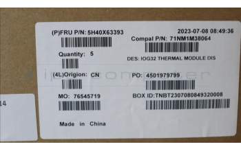 Lenovo 5H40X63393 HEATSINK I DIS TM for yoga9,taisol