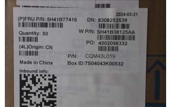 Lenovo 5H41B77416 HEATSINK ASSY UMA THM L14INT U15 PEAK