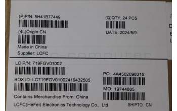 Lenovo 5H41B77449 HEATSINK FRU_UMA_AL_FIN_THM_ASSY TOSHIBA
