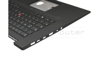 5M10W78879 teclado incl. topcase original Lenovo DE (alemán) negro/negro con retroiluminacion y mouse stick