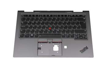 5M10Z37209 teclado incl. topcase original Lenovo UK (Inglés) negro/canaso con retroiluminacion y mouse stick