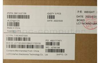 Lenovo 5M11A37156 MECH_ASM KBDW/C THAI (SUN) US BK