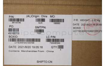 Lenovo 5M11A37343 MECH_ASM KBDW/C IND ENG BKLT(SUN) US BK