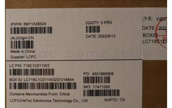 Lenovo 5M11A38524 MECH_ASM KB C TUR(PMX)PT FP UK BK