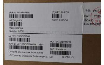 Lenovo 5M11B95869 MECH_ASM CS20 2bcp,Mylar,MM-Silver,SUN