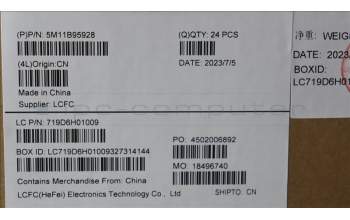 Lenovo 5M11B95928 TOUCHPAD CS21 CP,GLMLR,BK,NONFC,TRI,SY
