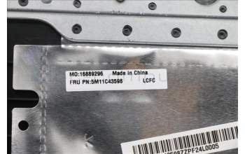 Lenovo 5M11C43598 C-Cover with keyboard, Nordic, Black, Backlight, UK