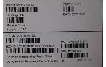 Lenovo 5M11C43753 MECH_ASM KB C ENG BKLT(TSG)PT FP US BK