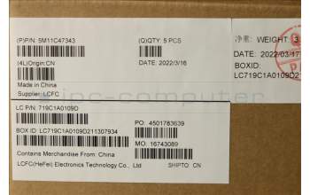 Lenovo 5M11C47343 MECH_ASM KB C SWS(PMX)PT FPR UKBK