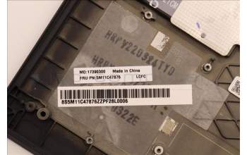 Lenovo 5M11C47876 MECH_ASM KBD W/C ARA BKLT(SUN) US BK