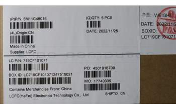 Lenovo 5M11C48016 MECH_ASM KBD W/C UKR BKLT(SUN) US BK