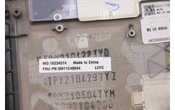 Lenovo 5M11C48044 MECH_ASM KBDW/C CZE/SLK BKLT(SUN) UKWWBK