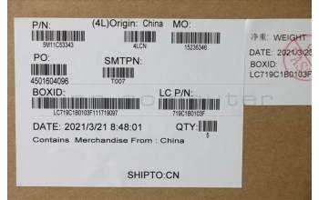 Lenovo 5M11C53343 MECH_ASM GRP KBD BZL,ENG,WW,DB,SUN