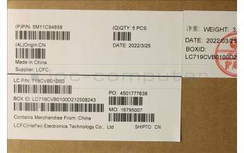 Lenovo 5M11C94858 MECH_ASM FRU KB w/Cc IND ENG(Chi)FPR US