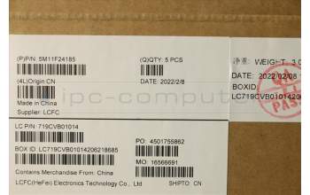 Lenovo 5M11F24185 MECH_ASM FRU KB w/Cc ENG(Tra)FPR US BK