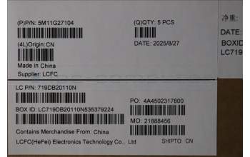 Lenovo 5M11G27104 MECH_ASM KBD C-Cov UKE Liteon BK