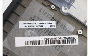 Lenovo 5M11G27194 MECH_ASM KBD C-Cov ENG BKLT Sunrex BK