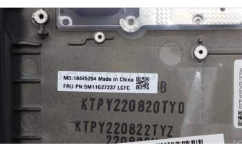 Lenovo 5M11G27237 MECH_ASM KBD C-Cov GRE BKLT Chicon BK