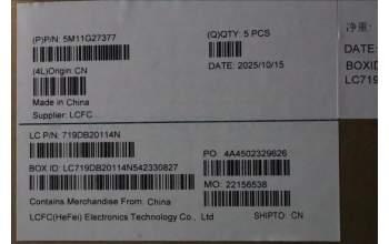 Lenovo 5M11G27377 MECH_ASM KB CCov THAI BKLT Liteon BK