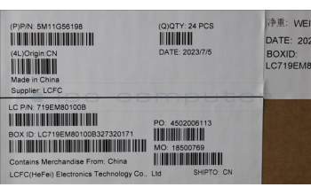 Lenovo 5M11G56198 TOUCHPAD CS22 CP,GLMLR,BK,NFC,TRI,SY