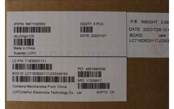 Lenovo 5M11H25952 MECH_ASM KB CCov ITA BKLT Sunrex WW BK