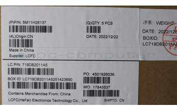 Lenovo 5M11H26137 MECH_ASM KBD CCov EURO ENG BKLT Chico GY