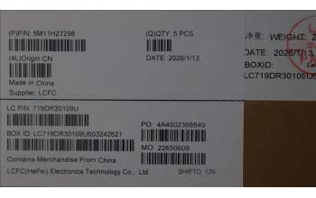 Lenovo 5M11H27298 MECH_ASM KBD Cc BEL BKLT(SUN) UK BK