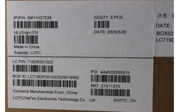 Lenovo 5M11H27539 MECH_ASM KBD Cc TUR BKLT(SUN) UK BK