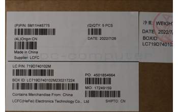 Lenovo 5M11H45775 MECH_ASM KBD BZL,WW,GY,CHY,HUN