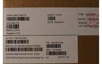 Lenovo 5M11H45778 MECH_ASM KBD BZL,WW,GY,CHY,NOR