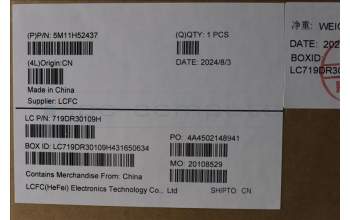 Lenovo 5M11H52437 MECH_ASM KBD Cc POR BKLT(TRA)UK GY