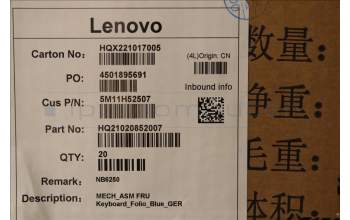 Lenovo 5M11H52507 Keyboard External,German,Folio Blue