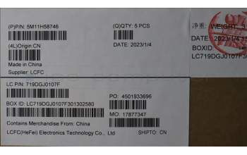 Lenovo 5M11H58746 MECH_ASM KBD CCvr RUS(PMX)US BK