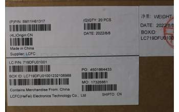 Lenovo 5M11H61317 MECH_ASM FRU FPR+Power Bracket ASSY,GY