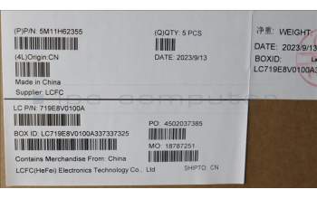 Lenovo 5M11H62355 MECH_ASM BL KB GY FPR UKE SRX