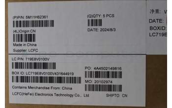 Lenovo 5M11H62361 MECH_ASM BL KB GY FPR WW 058 FRA CHY