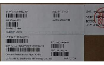 Lenovo 5M11H62464 MECH_ASM BL KB GY FPR WW NORDIC SRX