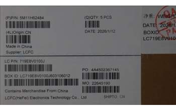 Lenovo 5M11H62484 MECH_ASM BL KB GY FPR WW SPA CHY