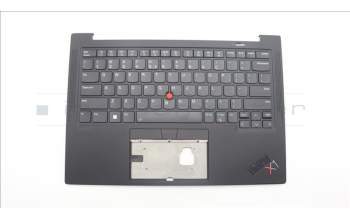 Lenovo 5M11H62618 C-Cover with keyboard, US English Euro, Black, Backlight, Fingerprint, US