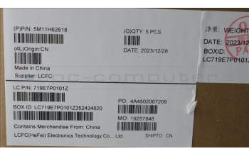 Lenovo 5M11H62618 C-Cover with keyboard, US English Euro, Black, Backlight, Fingerprint, US